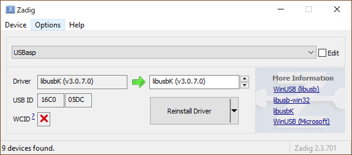 install libusb driver windows 10